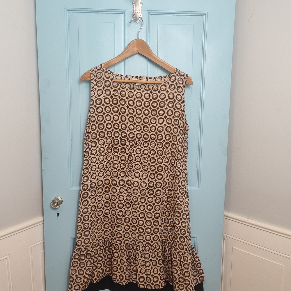 Mata Traders Black and Cream Patterned Dress